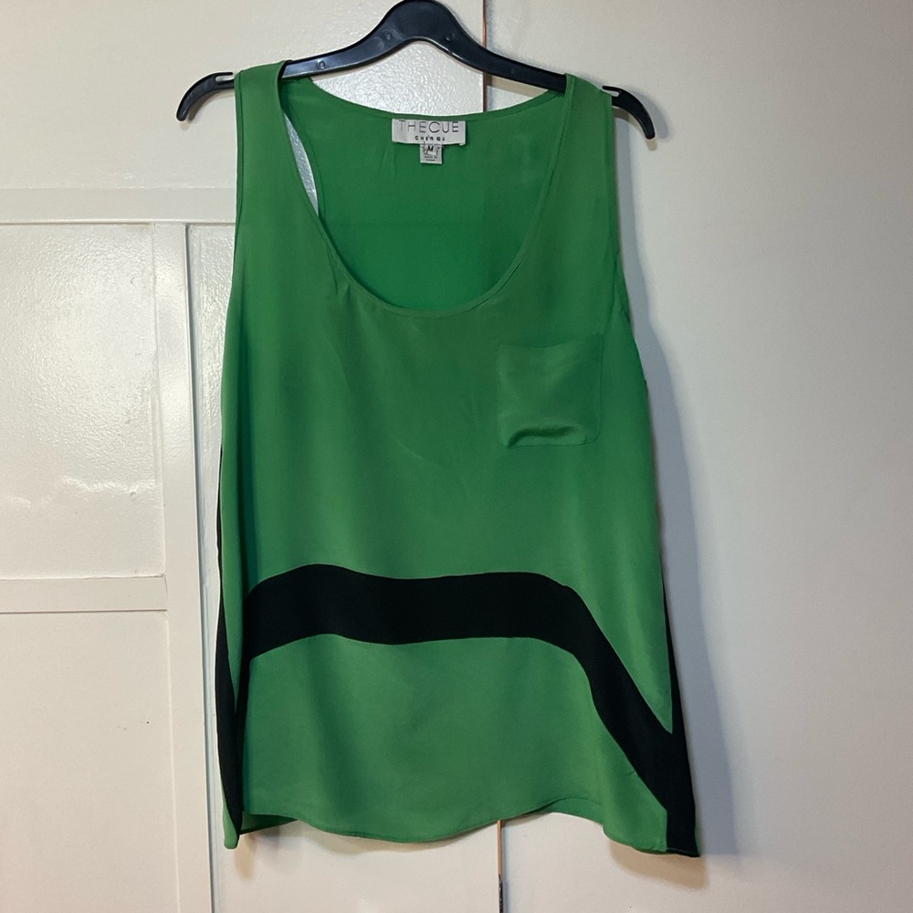 Faux Silk Colorblock Tank